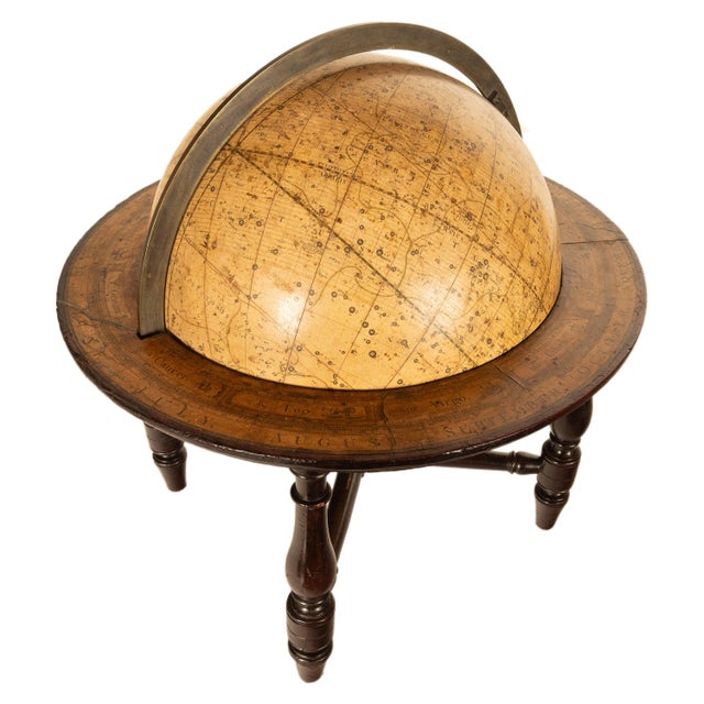 Antique Pair Georgian Terrestrial & Celestial Globes on Stands, Signed J. & W. Cary, 1802 and T. M. Bardin 1800 For Sale - Image 12 of 18