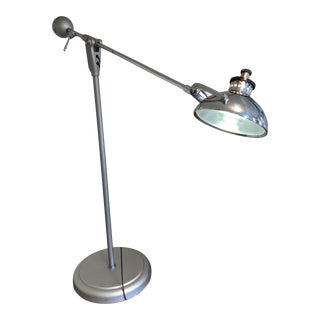 1940s Industrial Castle Lights Chrome and Silver Surgical Lamp For Sale