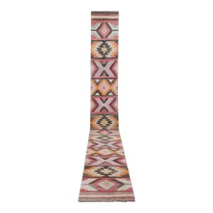 1960s Vintage Striped Turkish Kilim Runner - Stair Tread