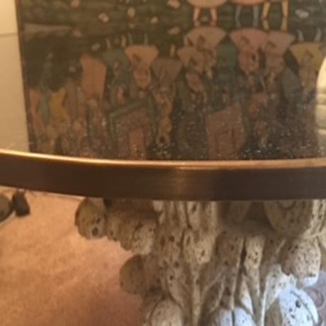1980’s Steve Chase Crackled Glass Dining Table Top (Coral Base Included). For Sale - Image 10 of 18