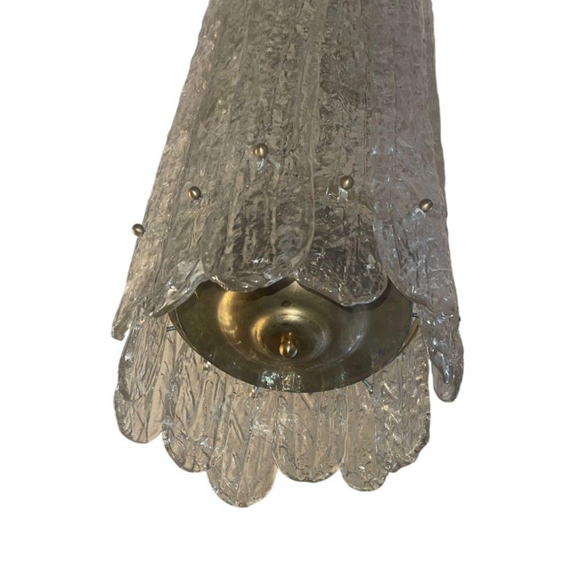 1960's Italian Murano Textured Glass Pendant Light For Sale In Los Angeles - Image 6 of 8
