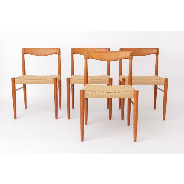 Set of 4 Vintage Dining Chairs by H.W. Klein for Bramin, Denmark, 1960s–70s An elegant set of four Danish mid-century...