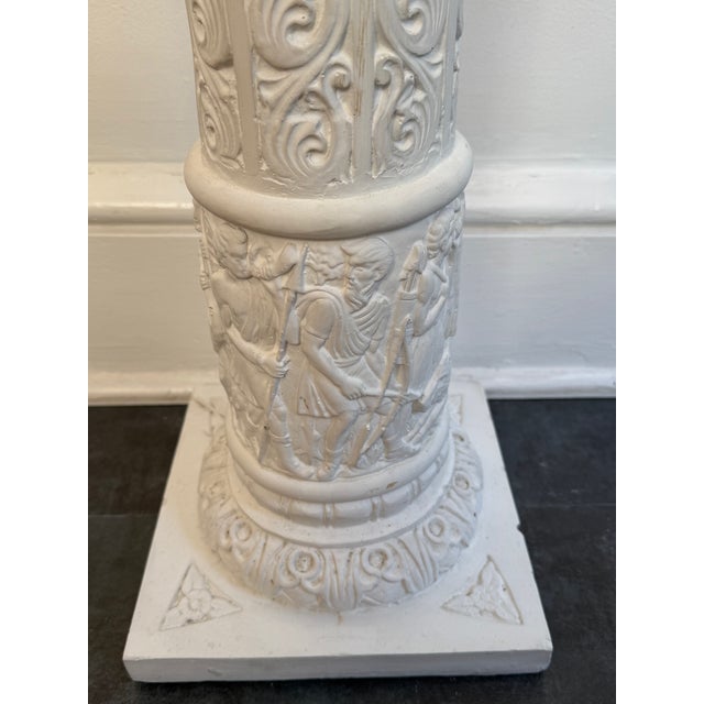 Vintage 1980s Romanesque Hunt Design Column Pedestal Plant Stand For Sale - Image 14 of 16