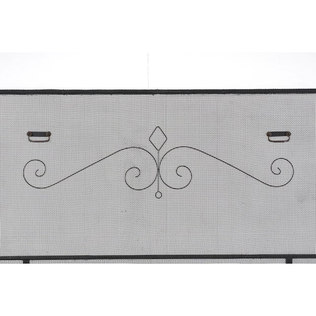 Traditional Antique Steel Mesh Wrought Iron Fireplace Screen 66 X 48.25 In. For Sale - Image 3 of 11