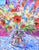 Abstract Impressionist Floral Bouquet Painting Including the Antiqued Gold Wood Frame For Sale - Image 3 of 5