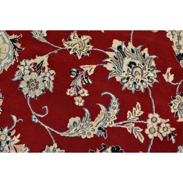 2000 - 2009 Fine Nain Rug 8′ X 11’3” Red Wool Traditional Hand-Knotted Oriental Carpet For Sale - Image 5 of 15