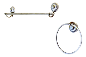 Silver Plated Towel Rail and Towel Ring, 1980, Set of 2