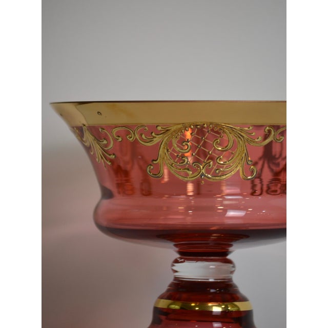 Boho Chic Bohemian Handpainted Art Glass Bowl, 1960s For Sale - Image 3 of 7