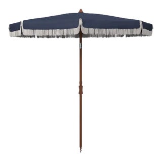 Outdoor Estonia 6.5 ft Fringe Umbrella - Navy For Sale