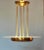 This round Art Deco chandelier probably comes from. from Petitot is made of solid brass and a partially etched glass panel...
