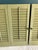Mid-Century Modern Vintage Green Louvered Wood Shutters – A Pair For Sale - Image 3 of 12