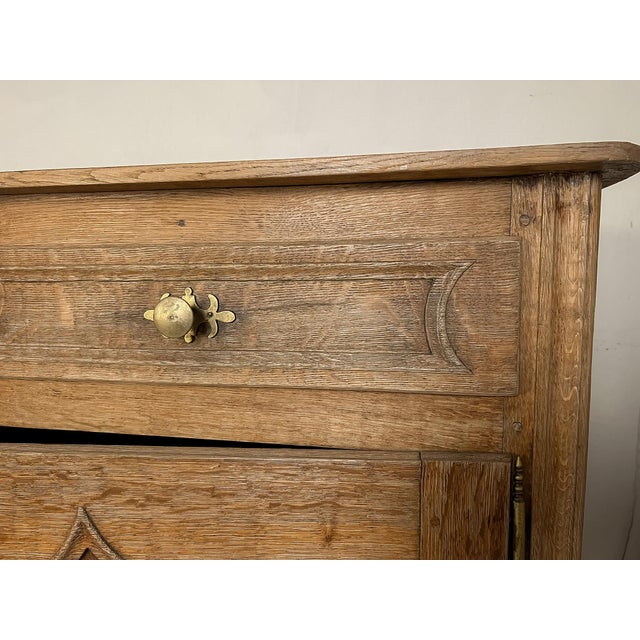 Wood Antique French Provincial Bleached Oak Buffet For Sale - Image 7 of 13