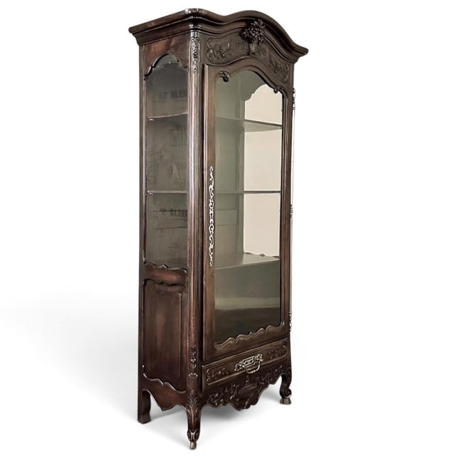Late 19th Century 19th Century Country French Walnut Vitrine For Sale - Image 5 of 18