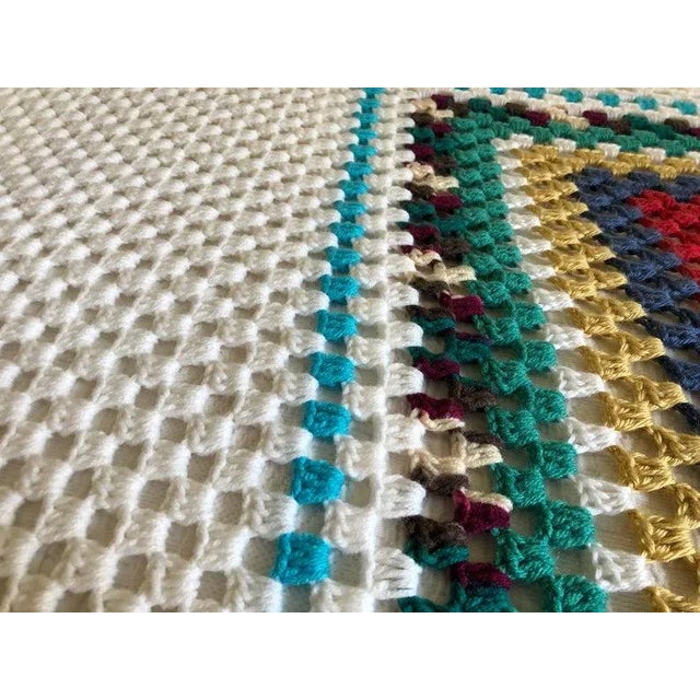 Farmhouse Cottage Style Hand Crochet Bedspread / Coverlet 76' X76" For Sale - Image 3 of 7