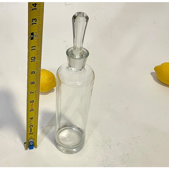 Pair Mid 20th Century Minimalist Clear Glass Decanters With Stoppers For Sale - Image 15 of 15