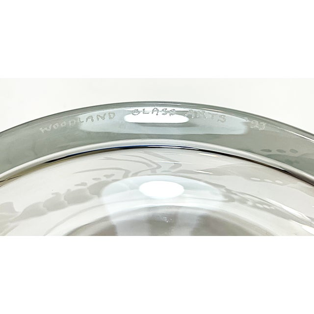 1990s Etched Glass Bowl With Lobsters For Sale - Image 9 of 10