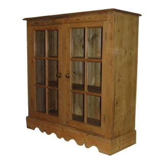 Rustic Country Pine Bookcase, Display Cabinet For Sale