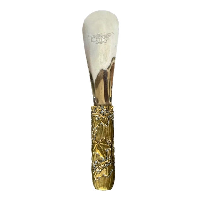 Antique Insect Theme Brass & Chrome Shoe Horn For Sale