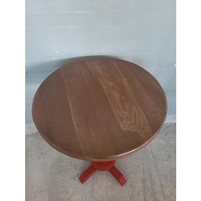 Wood Lacquered Coffee Table with Round Top For Sale - Image 7 of 8