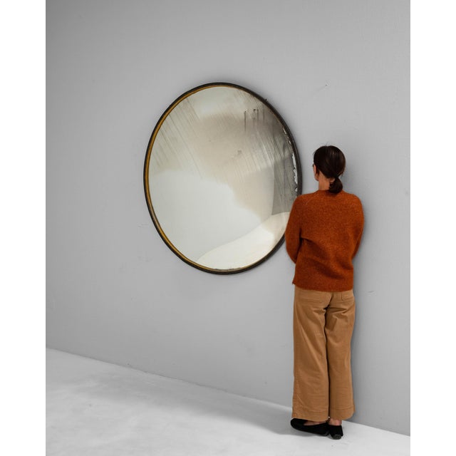 Industrial 20th Century Czech Metal Round Mirror For Sale - Image 3 of 18
