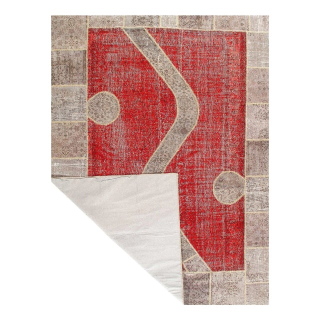 Pasargad Red Turkish Patchwork For Sale - Image 4 of 4
