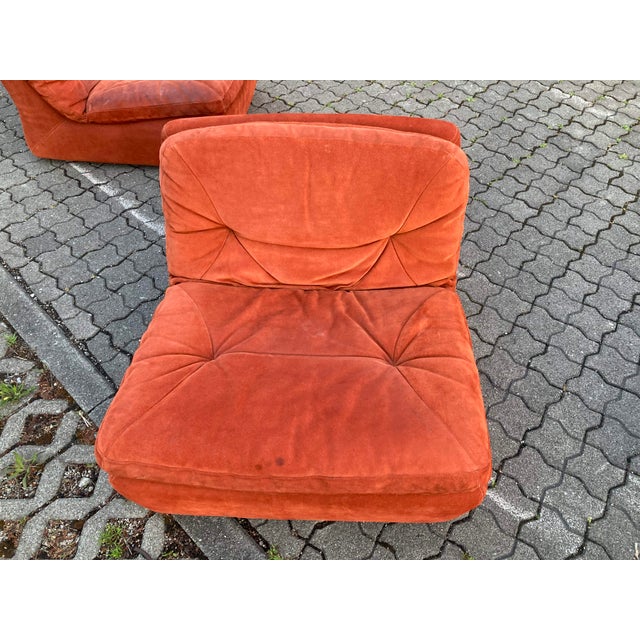 Vintage Velour Modular Sofa, 1970s, Set of 3 For Sale - Image 13 of 18