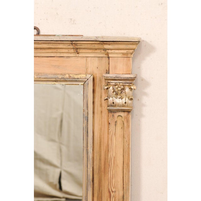 Tan 19th C French Tall Mirror w/Column Accents For Sale - Image 8 of 10