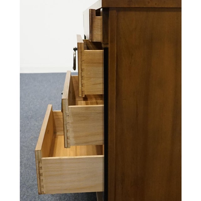 Brown American of Martinsville Banded Walnut British Imperial 80" Triple Dresser 6106-2 For Sale - Image 8 of 12