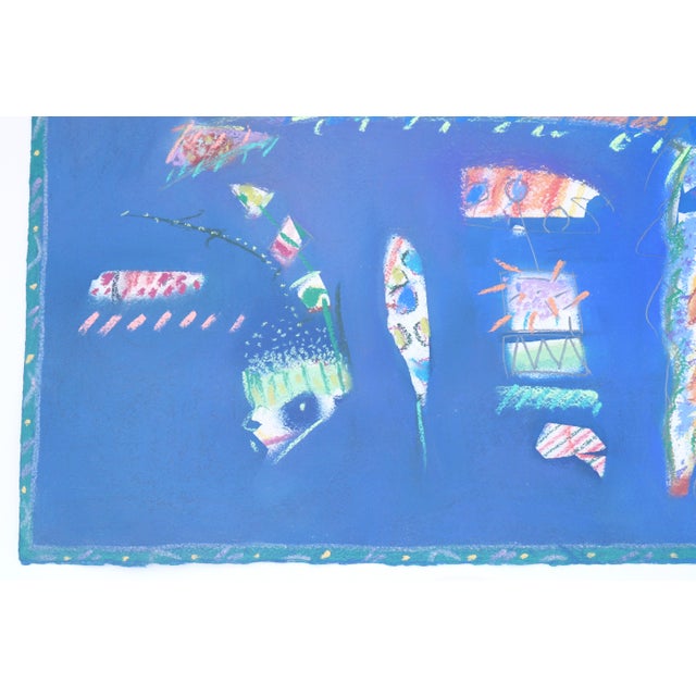 1980's Val Rossman Neighbors Abstract Expressionism Pastel Artwork One-of-a-Kind For Sale - Image 12 of 17