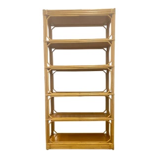 1980s Bamboo Bookshelf Etagere For Sale
