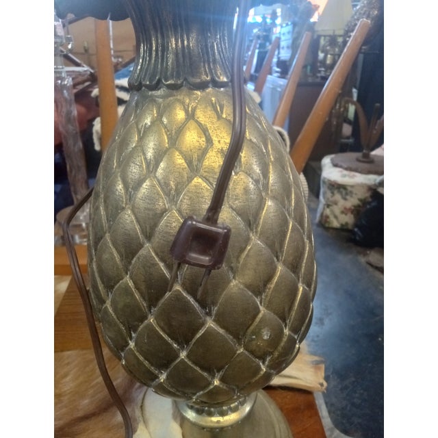 Brass Vintage Brass Pineapple Table Lamp For Sale - Image 8 of 8