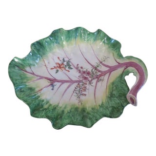 18th Century Georgian Chelsea Porcelain Cabbage Lettuce Leaf Dish Plate 1755 For Sale