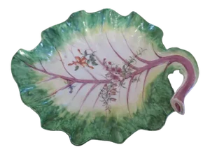 18th Century Georgian Chelsea Porcelain Cabbage Lettuce Leaf Dish Plate 1755