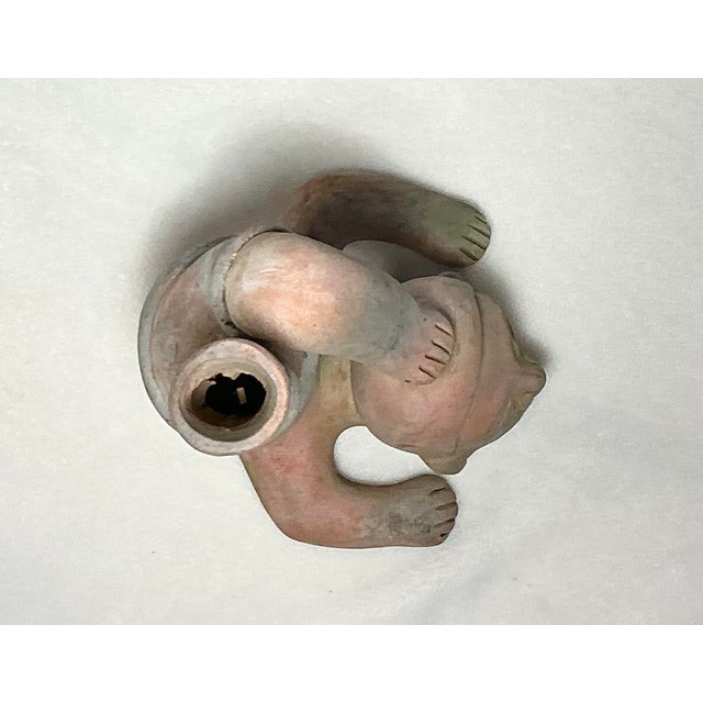 Ceramic Pre Columbian Aztec Pottery Amerca Style Headstand Figure Vase 10" X 7" X 7" For Sale - Image 7 of 12
