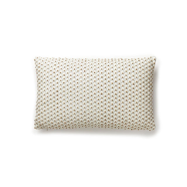 Contemporary The House of Scalamandré Fleur Embroidery Lumbar Pillow, Mineral For Sale - Image 3 of 3