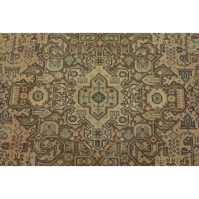 Tabriz Rug 9’8” X 12’9” Pink Wool Vintage Distressed Hand-Knotted Carpet For Sale In Philadelphia - Image 6 of 15