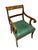 Neoclassical Revival Chair with Green Leather Seat For Sale - Image 6 of 6