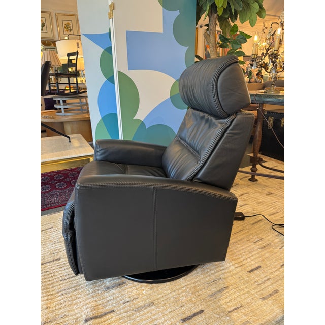 Textile Fjords Power Swivel Recliner For Sale - Image 7 of 12
