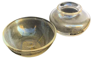 Small Bowls in Murano Glass with Gold from Arte Vetraria Muranese, Set of 2