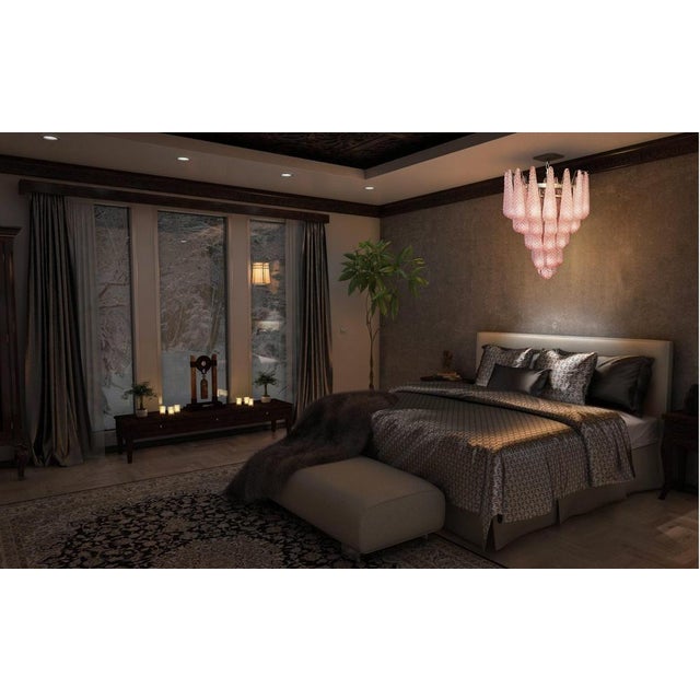 Pink Murano Glass Drop Chandelier, 1980s For Sale - Image 9 of 16