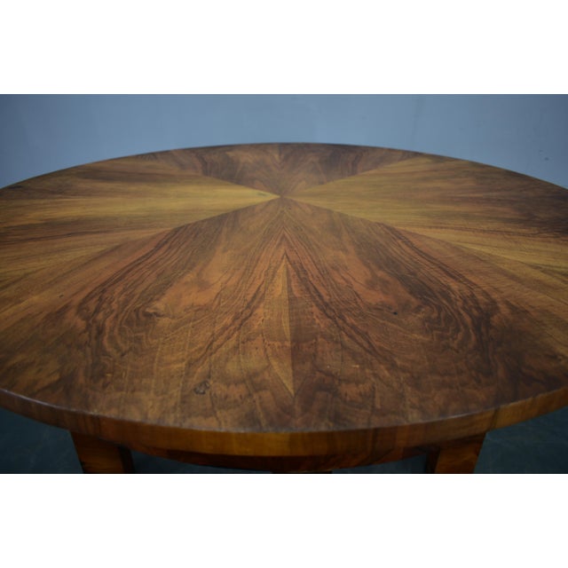 Art Deco Round Table in Wood and Veneer, 1930s For Sale - Image 10 of 18
