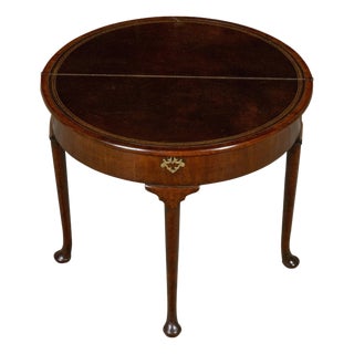 English Georgian Period 1820s Demilune Flip Top Console Table with Compartment For Sale