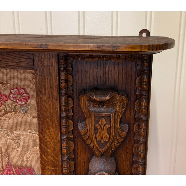 Antique Large French Carved Oak Framed Wall Aubusson Style Tapestry/Textile 8ft For Sale - Image 10 of 18