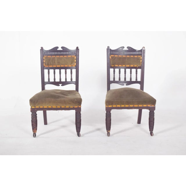 Set of English Ladies Chairs, 1920s For Sale - Image 9 of 9