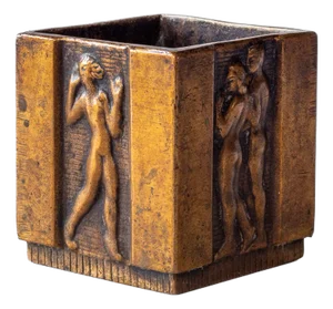Swedish Art Deco Modernist Bronze Vase by Jacob Ängman for GAB, 1930s