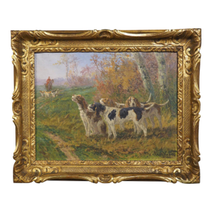 The Beginning of the Hunt, French Oil Painting by Marie Calves (1883-1957)
