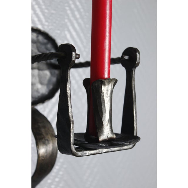 French Castle Wrought Iron Candle Sconces, Set of 2 For Sale - Image 4 of 11