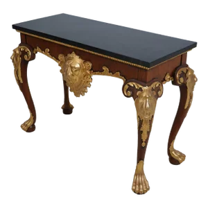 Maitland Smith Baroque Marble Top Gold Gilt Console Table