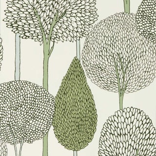 Harlequin Silhouette Wallpaper in Seaglass/Forest For Sale