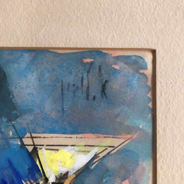 Abstract 1960’s Abstract Expressionist Musical Figures Painting Signed Original Mid Century Frame For Sale - Image 3 of 6